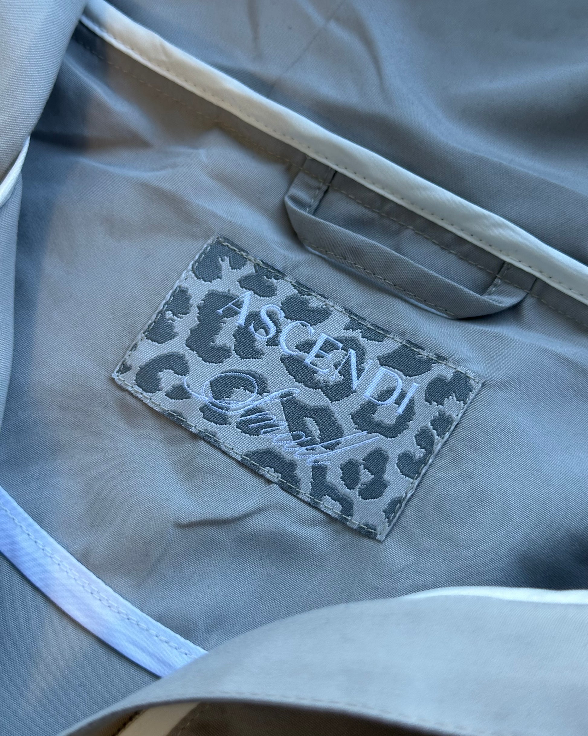 LEOPARD WATER REACTIVE RAIN JACKET - GREY