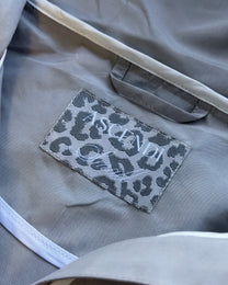 LEOPARD WATER REACTIVE RAIN JACKET - BLACK