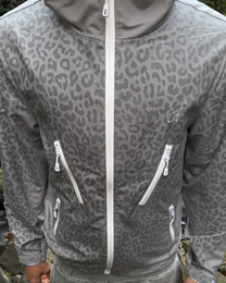 LEOPARD WATER REACTIVE RAIN JACKET - GREY