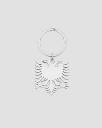 ALBANIA EAGLE KEYCHAIN - SILVER