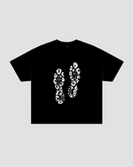LEOPARD TRACE TEE - BLACK