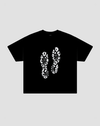 LEOPARD TRACE TEE - BLACK