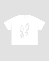 LEOPARD TRACE TEE - WHITE