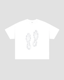 LEOPARD TRACE TEE - WHITE