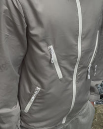 LEOPARD WATER REACTIVE RAIN JACKET - GREY